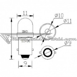 2 bombillas Krawehl Led Blanco BA9S 12V 4W