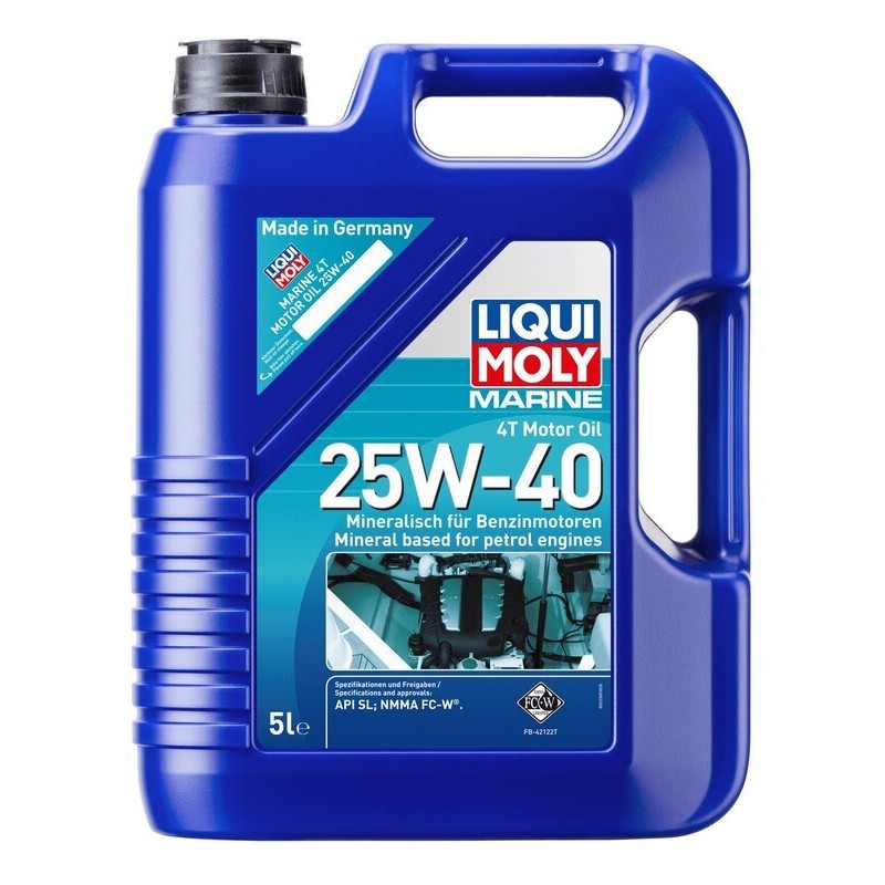 Garrafa 5L aceite de motor 4T marine mineral Liqui Moly 25W-40 API SL
