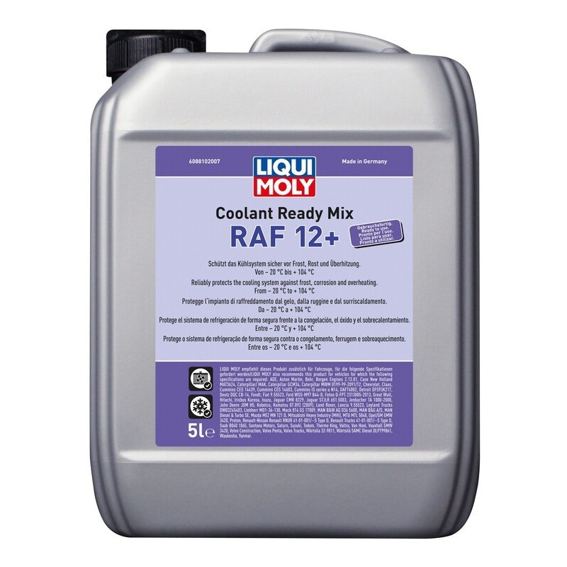 Garrafa de 5L líquido refrigerante anticongelante Liqui Moly Coolant Ready Mix RAF 12+