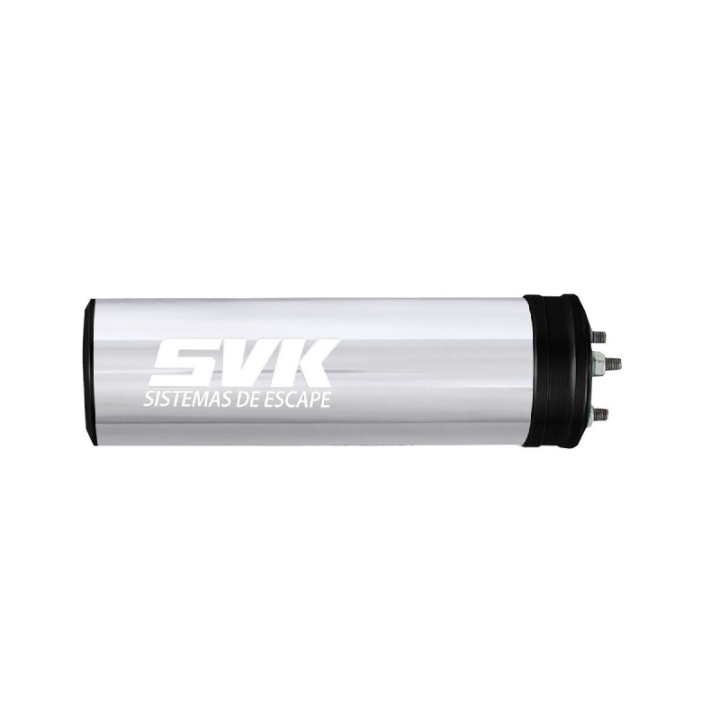 SILENCIOSO SVK ALUMINIO PLATA CAZOLESTAS NEGRAS